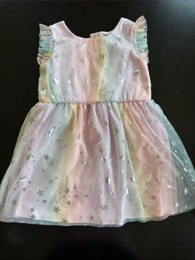 The Children's Place Pastel Rainbow Star Tulle Dress